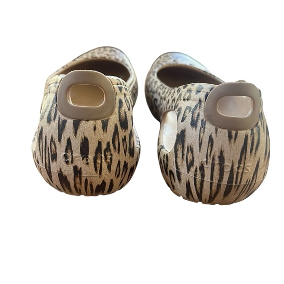 CROCS Kadee Slingback Ballet Flat Leopard Lightweight Comfy Slip on Shoe SZ 8W - Picture 9 of 10